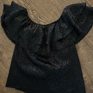 Boutique blouse- Black leopard